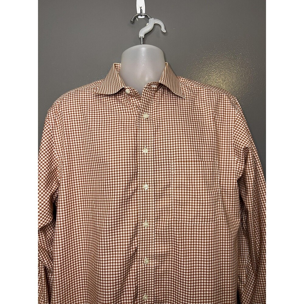 Vintage Roundtree & Yorke Gold Label Shirt Mens 16.5 34/35 Brown Non Iron